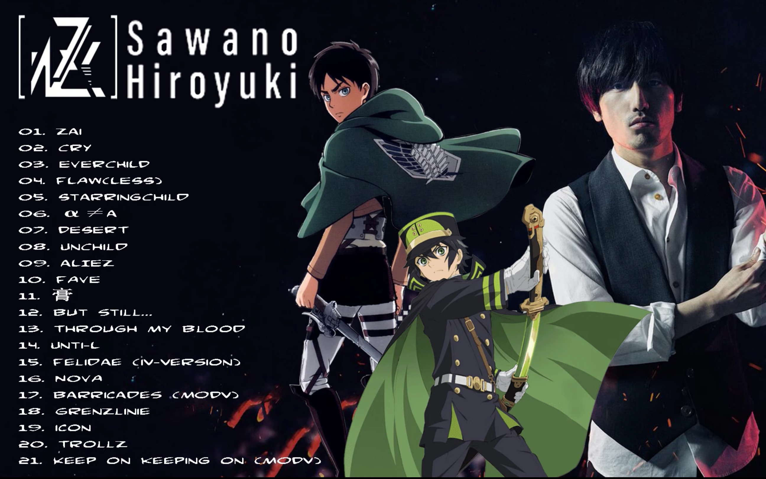 【作业用bgm】泽野弘之的神战斗曲 | 动漫歌曲串烧hiroyuki sawano