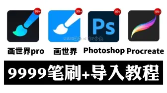 Tải video: 别再B站到处找笔刷了，我把他们的笔刷都弄过来了！一共9999款笔刷以及导入教程，新手必备！简介自取【画世界|画世界Pro笔刷ps/procreate】