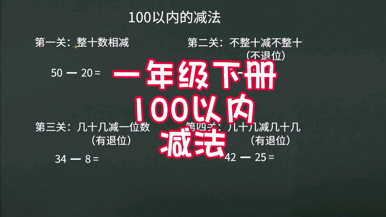 [图]一年级数学下册100以内的加减法