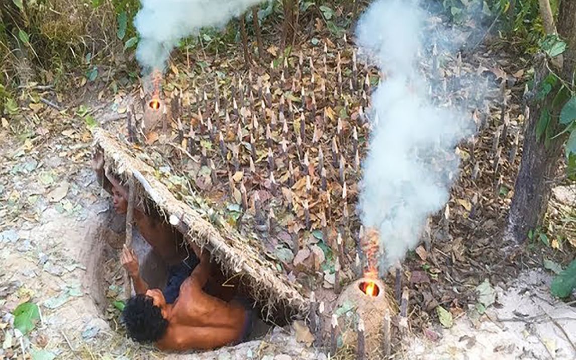 [图]荒野兄弟野外建造地下房屋，这隐蔽程度堪比地下基地