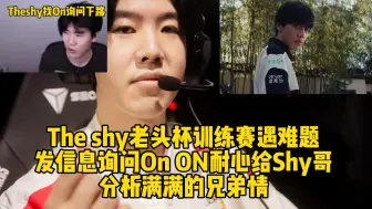 Télécharger la video: Theshy老头杯训练赛遇难题当场询问ON，ON仔细分析满满的兄弟情！