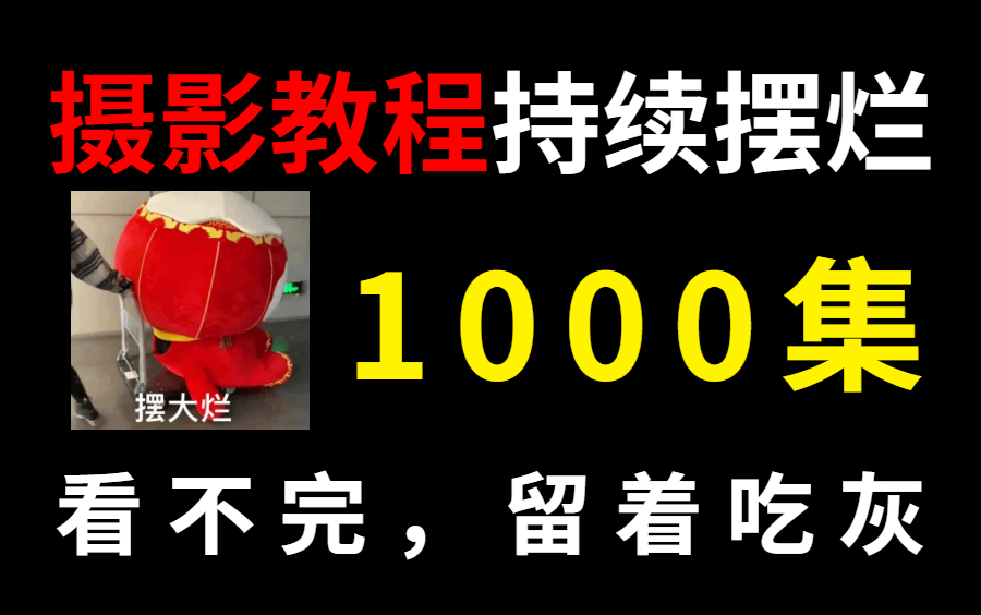 【摄影教程】涵盖全网所有摄影技巧,整整1000集没人看,彻底摆烂了!哔哩哔哩bilibili