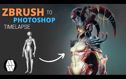 ZBrush+Photoshop制作恶魔公主概念设计!哔哩哔哩bilibili