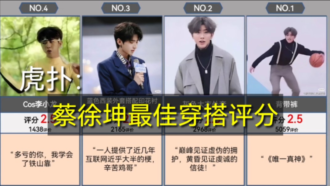 (虎扑逆天评分)蔡徐坤最佳穿搭评价