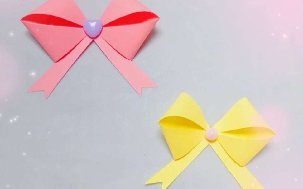 简单漂亮的蝴蝶结手工折纸教程