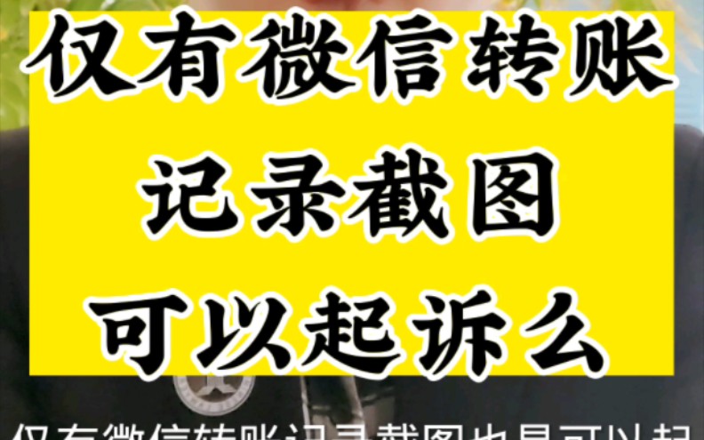 仅有微信转账记录截图可以起诉么?哔哩哔哩bilibili