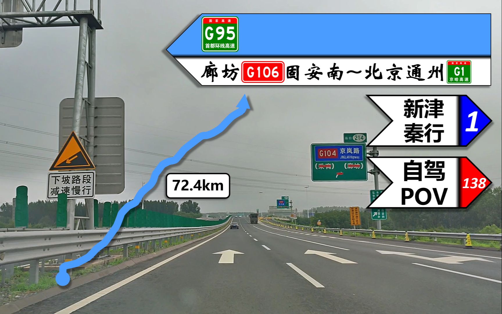 【72km⷇95首都环线高速POV】【POV138】『跨省18/冀→京』不能进京的环京高速——G95(廊坊G106固安南~北京通州G1)自驾行车记录哔哩哔哩...