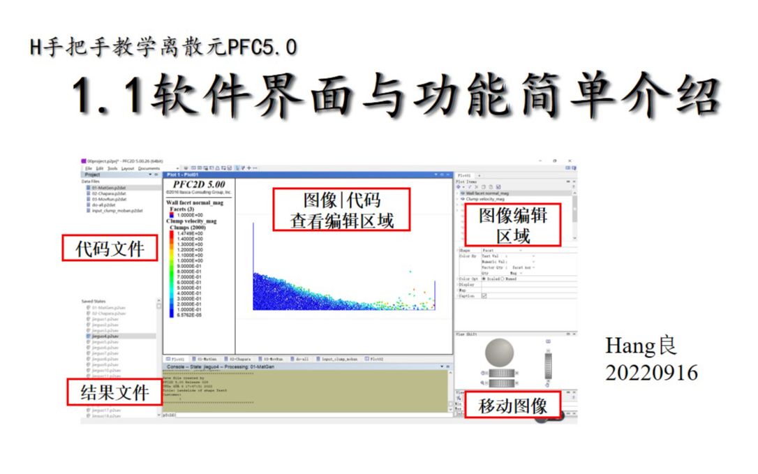 [图]H手把手教学离散元PFC5.0 | 002 | 1.1软件界面与功能简单介绍