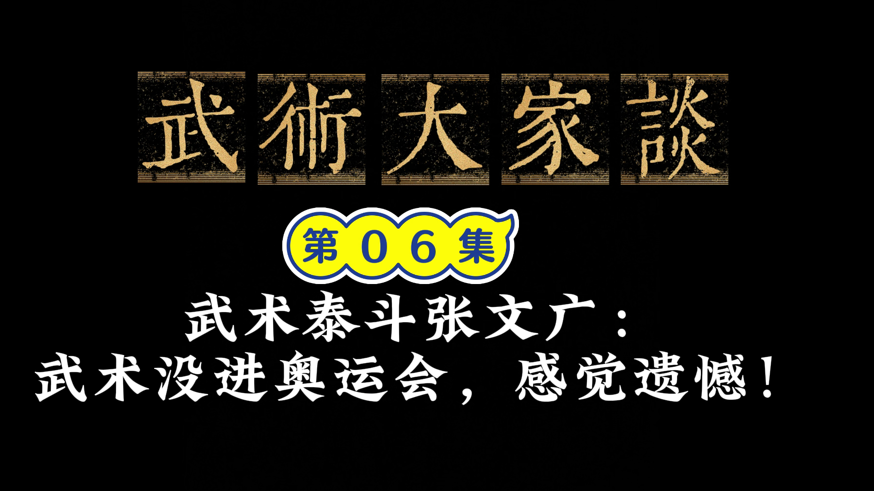 武术大家谈006|武术泰斗张文广:武术没进奥运会,感觉遗憾!哔哩哔哩bilibili