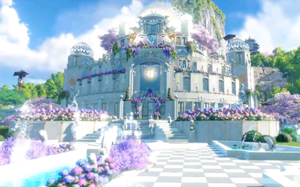 逆水寒手游庄园欧式花园城堡