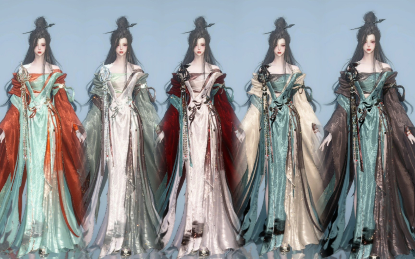 【逆水寒手游时装染色】醉墨狂歌染色分享 9套玉华染