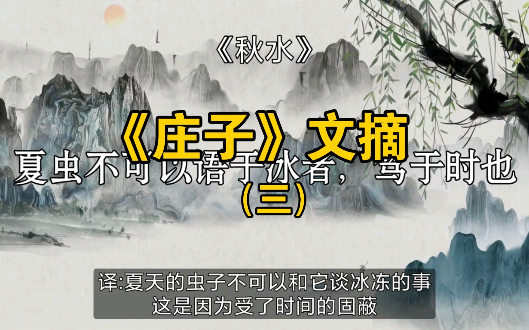 “夏虫不可以语于冰者,笃于时也”|永远的《庄子》(文摘三)哔哩哔哩bilibili