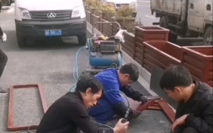 道路工程铝合金花箱现场组装安装哔哩哔哩bilibili