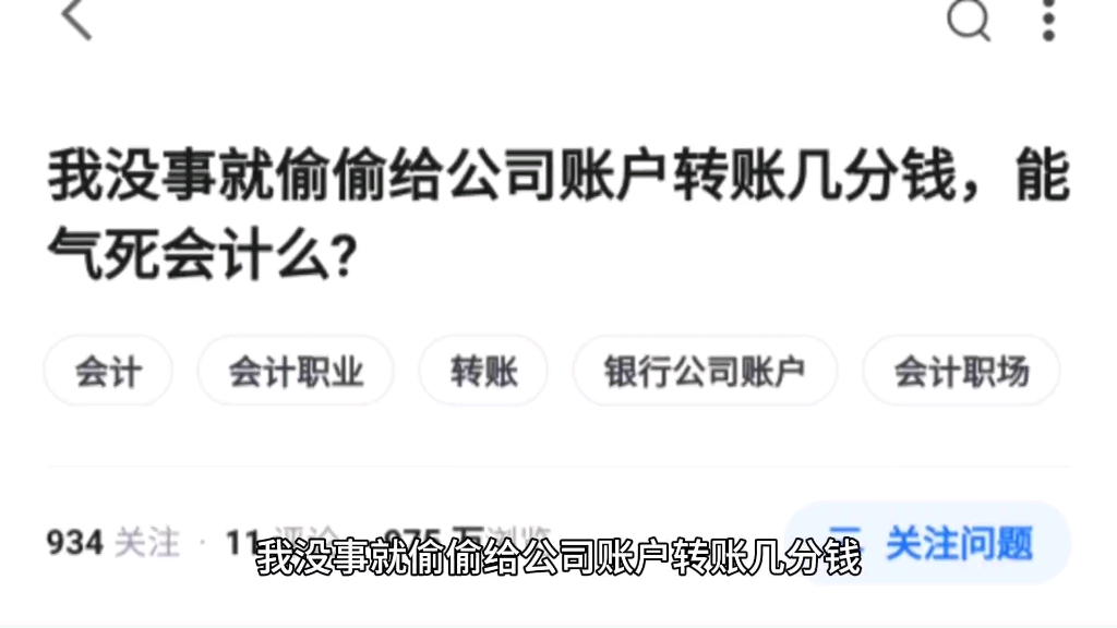 我没事就偷偷给公司账户转账几分钱,能气死会计么?哔哩哔哩bilibili