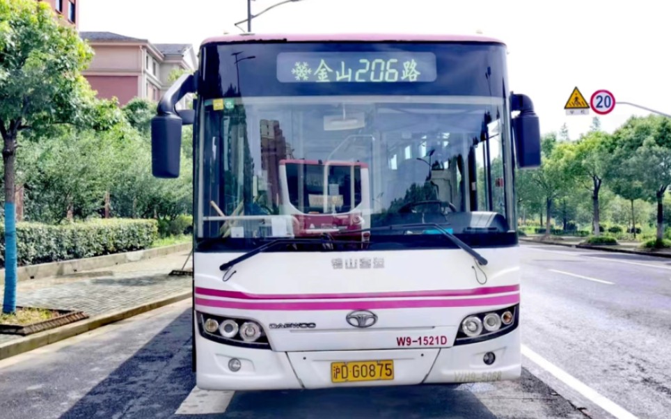 (锦山客运)上海金山206路公交车终点站康和路德贤路(中侨大学)离站(康