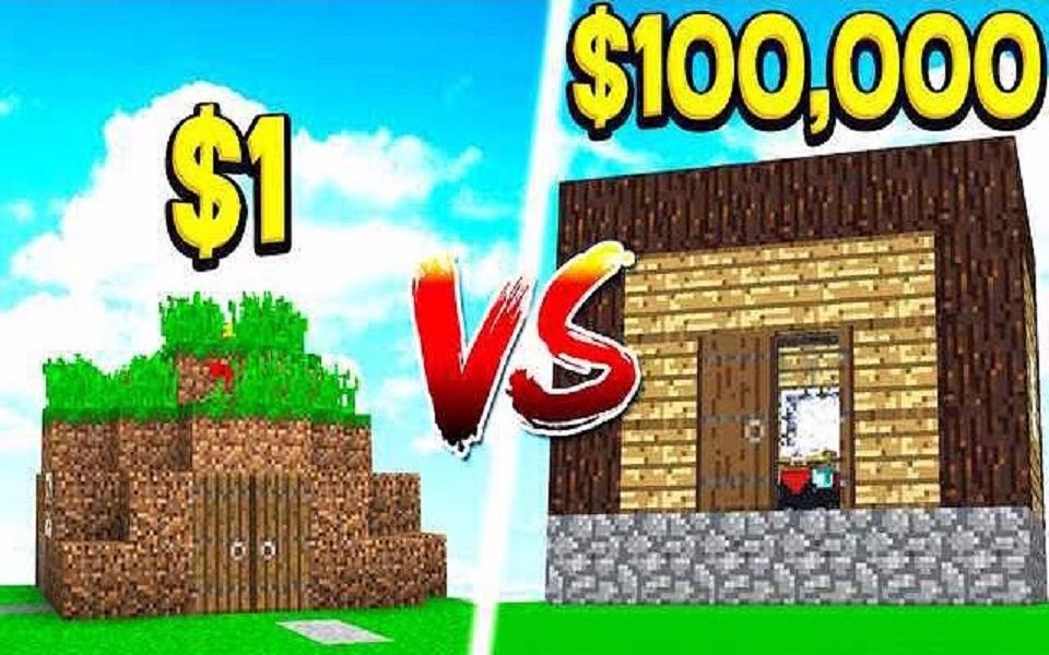 unspeakablegaming价值1的房子对比价值100000的房子