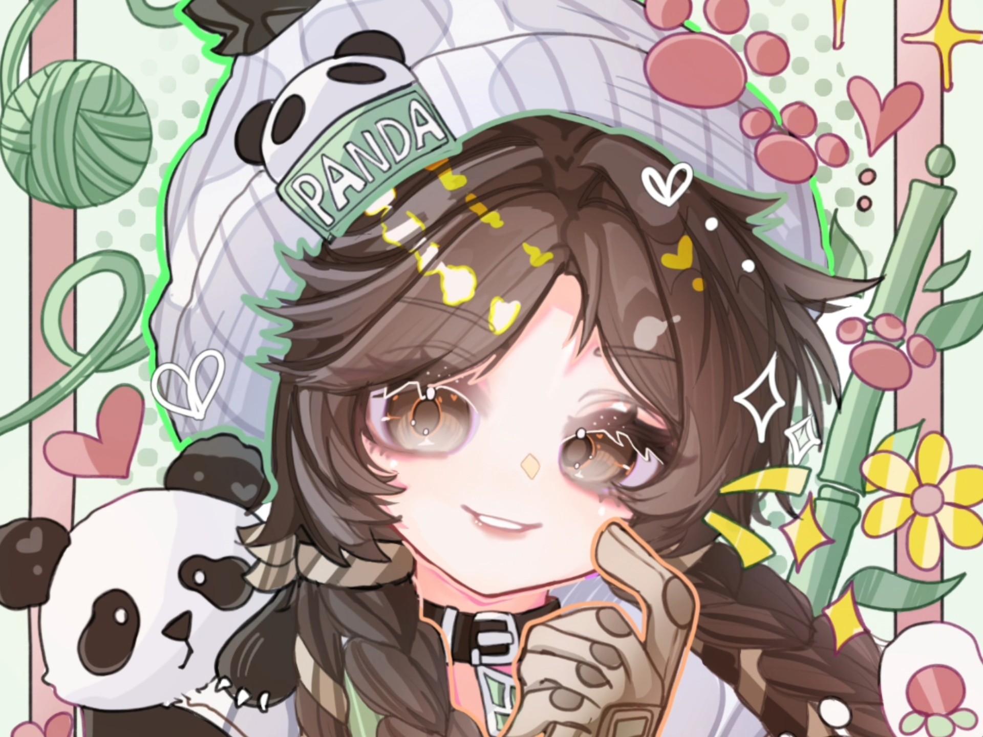 安妮熊猫皮绘画过程