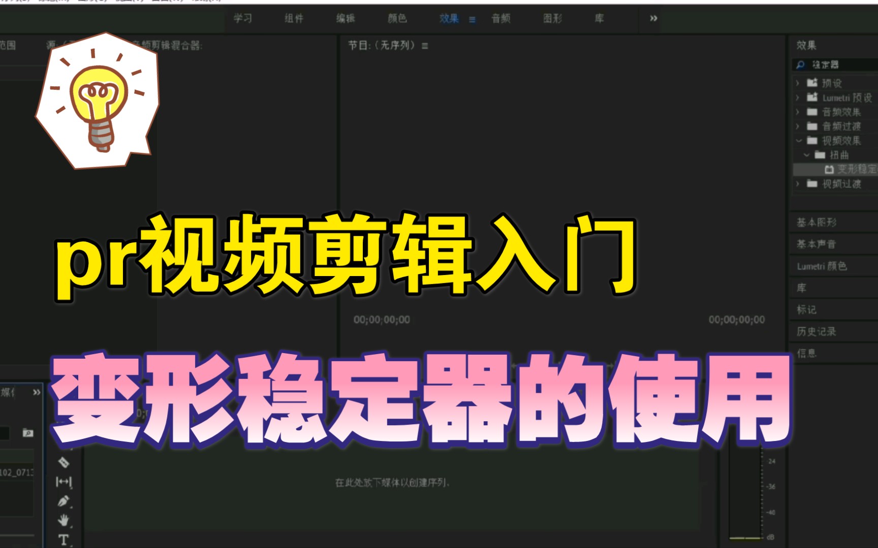 pr视频剪辑入门变形稳定器的使用