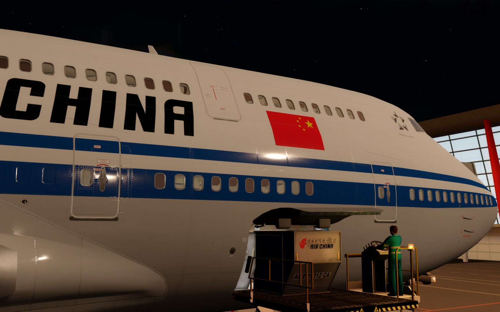 p3d中国国际航空7474j6b2472航前准备及起飞