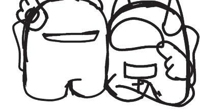 【among us自设绘画过程】一些和朋友玩游戏时的事