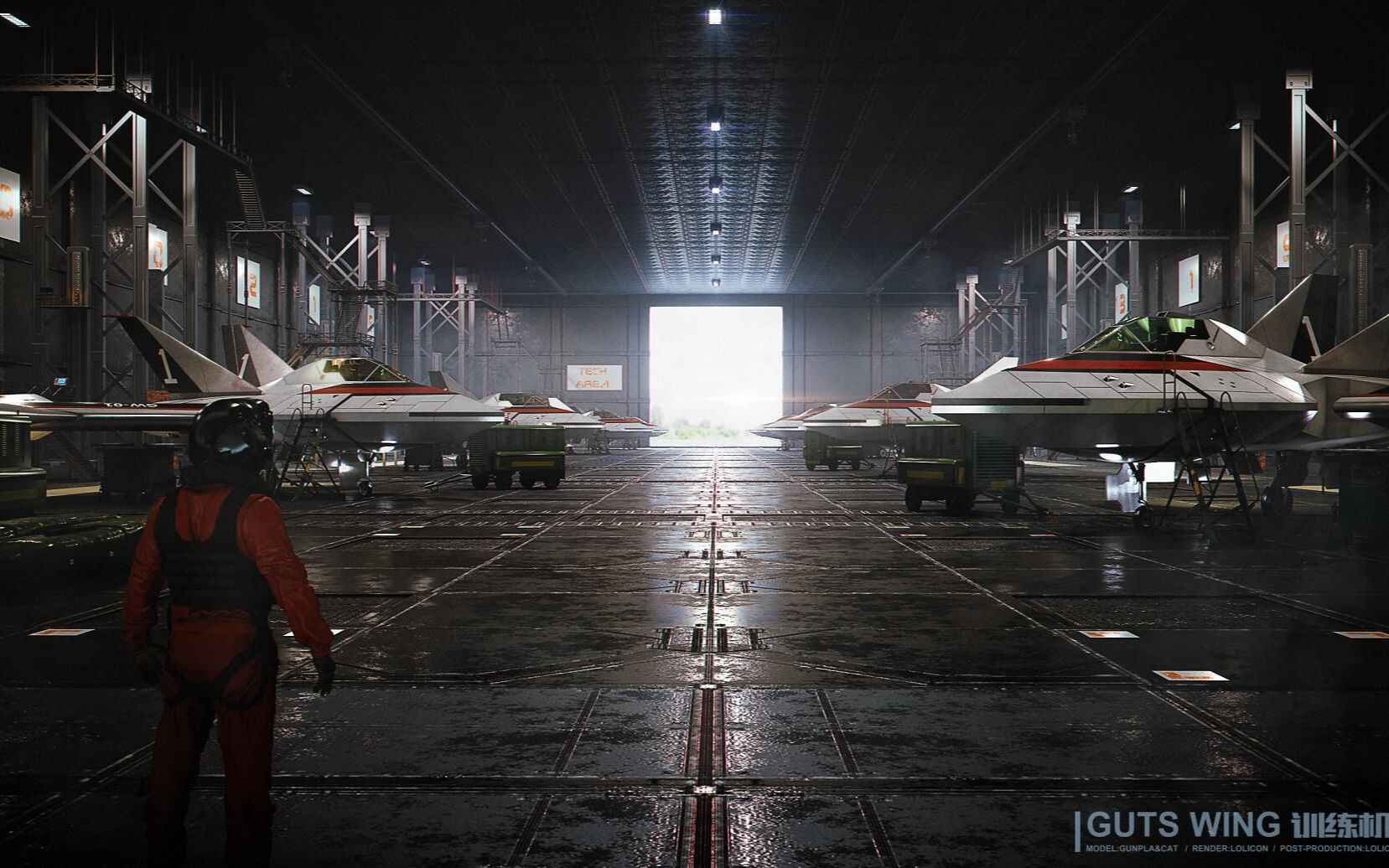 【3d渲染cg】飞燕号格纳库_哔哩哔哩_bilibili