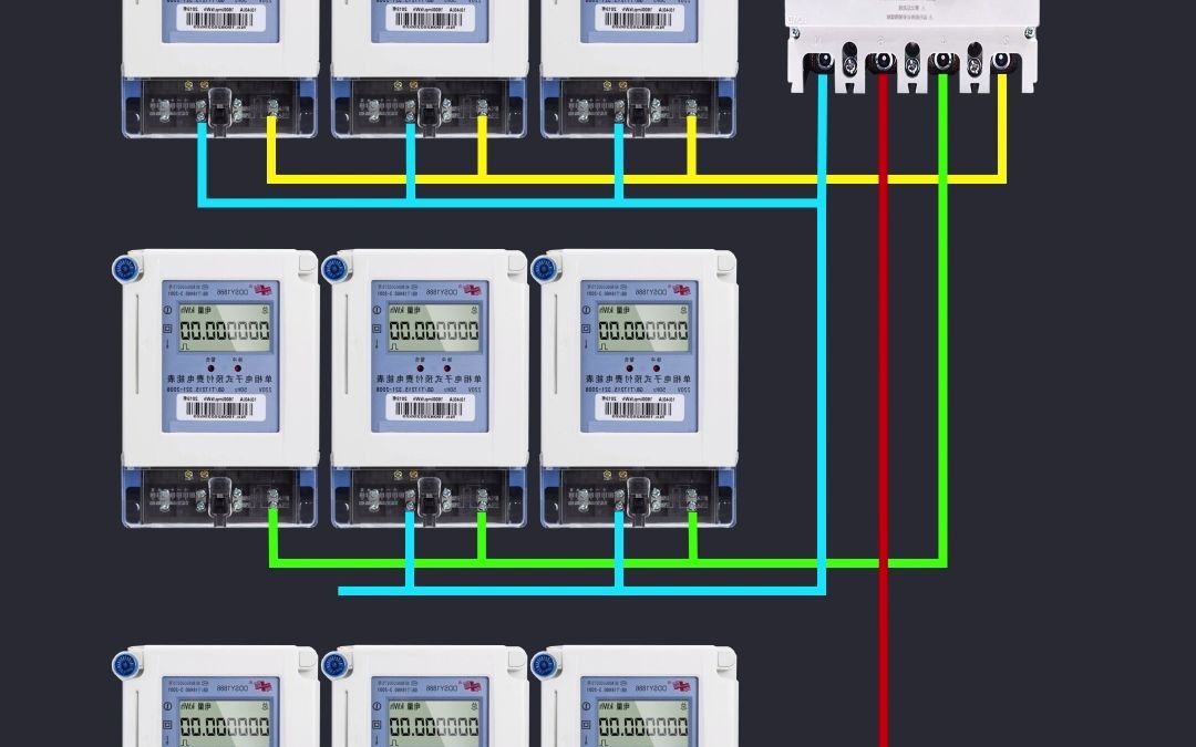 九表位民电表箱接线