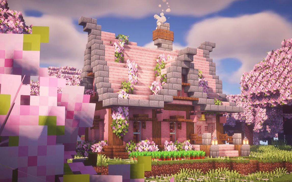 【minecraft建筑教程】如何建造樱花烂漫完美家园