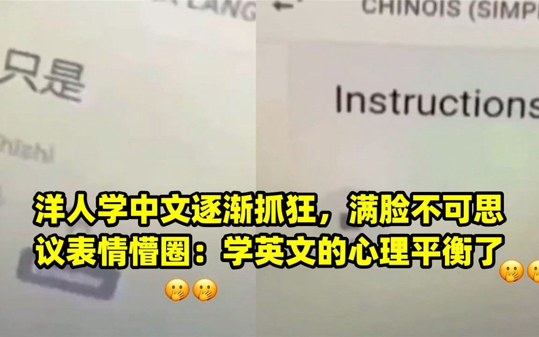 洋人学中文逐渐抓狂,满脸不可思议表情懵圈:学英文的心理平衡了哔哩哔哩bilibili