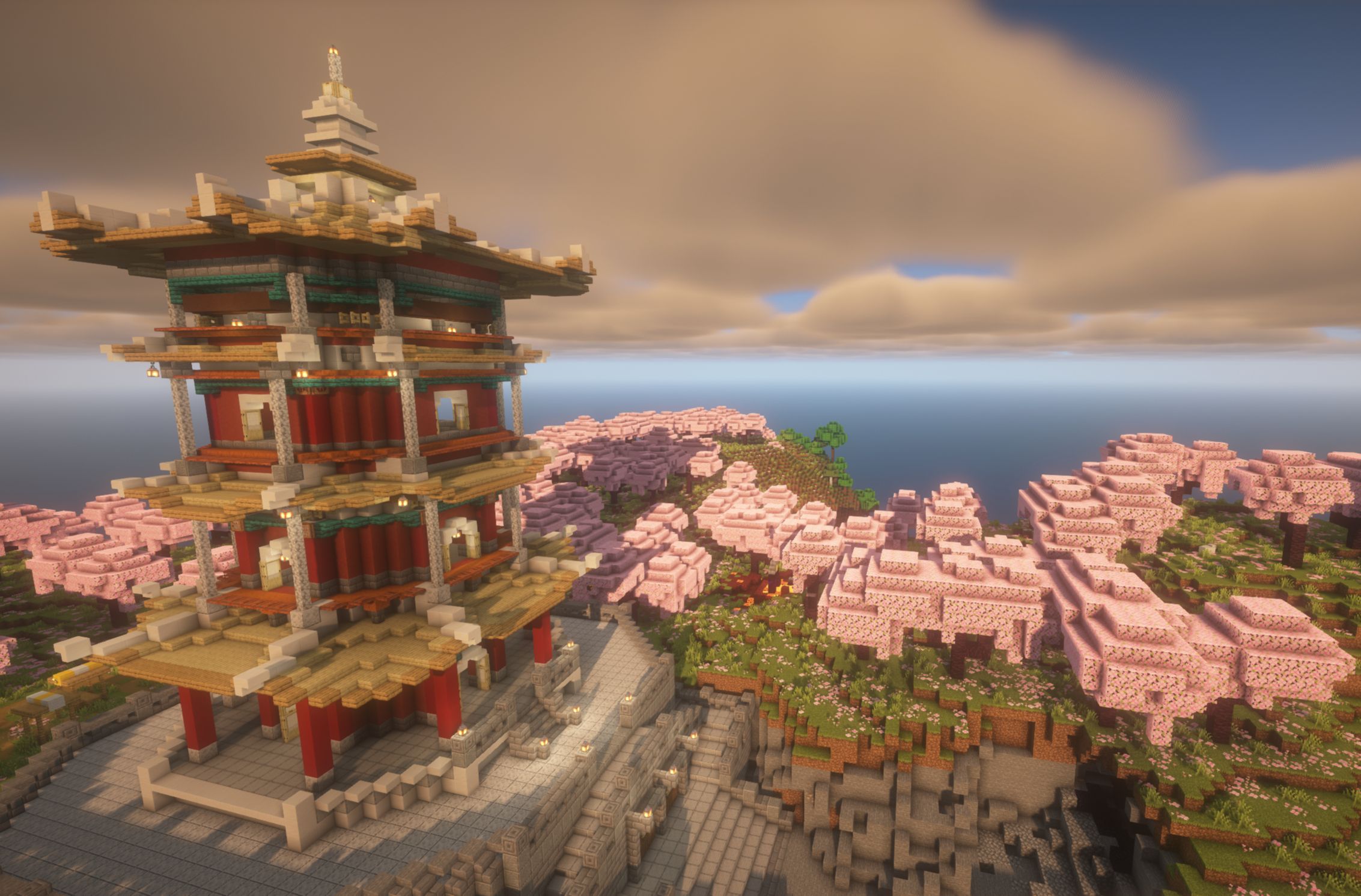 "遇见 桃源村"【minecraft中式小镇改造#2】第二期 建造八角塔