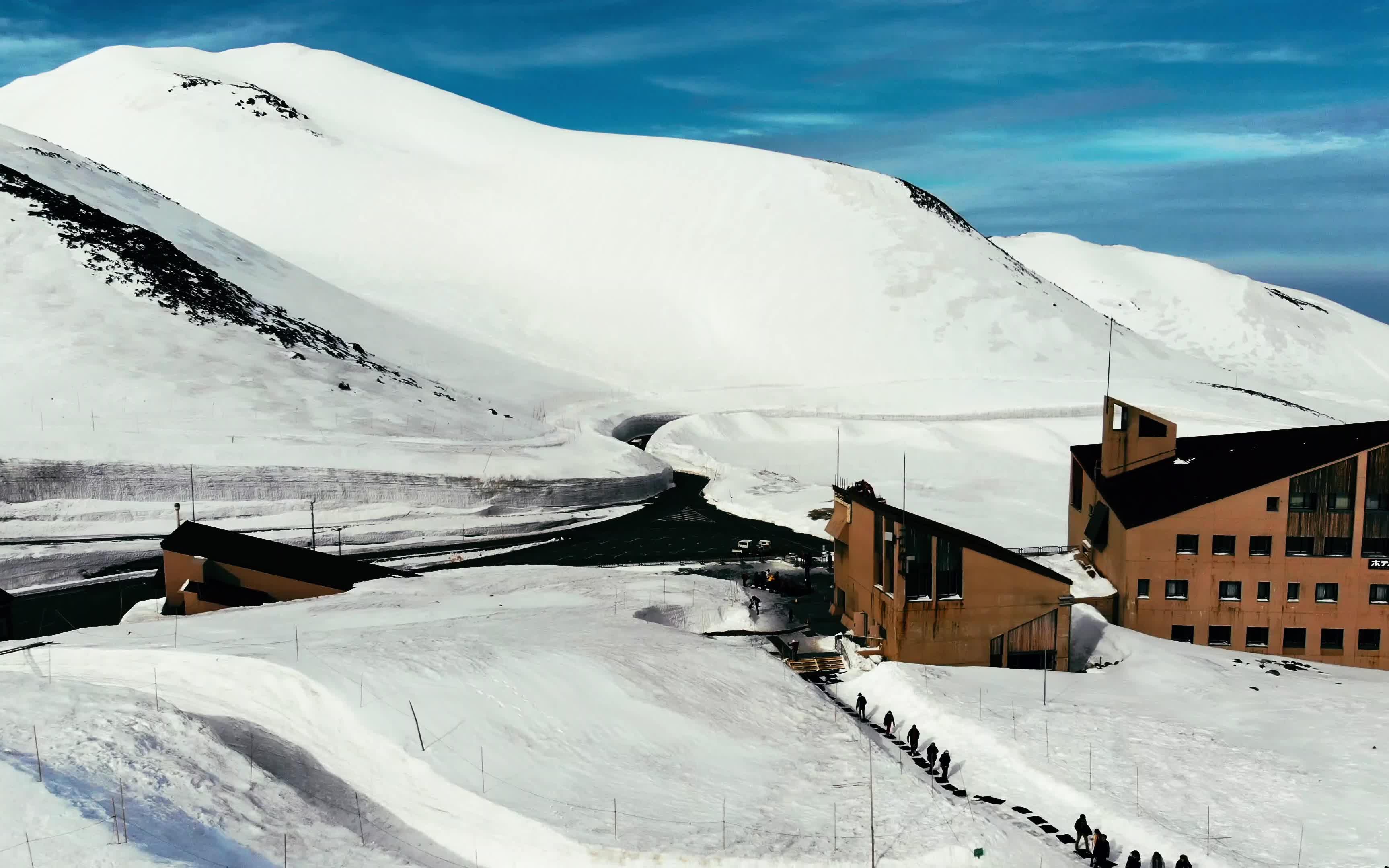 日本雪山自留地富山县馆山日本阿尔卑斯山