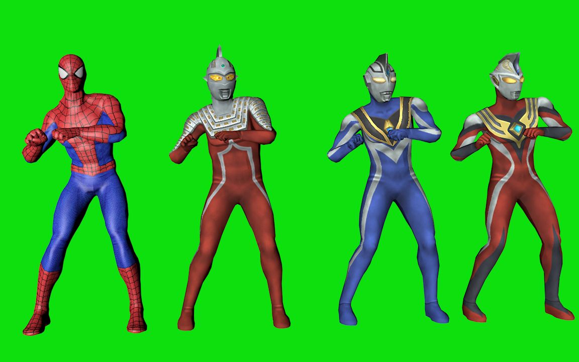 迪迦赛罗赛文雷欧奥特曼绿幕素材跑步c4d模型全抖音快手小视频特效