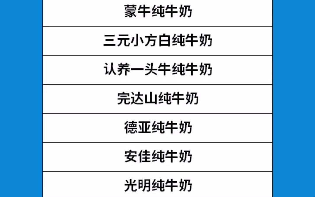 8央视十大放心的纯牛奶,你买过吗?#育儿 #母婴 #纯牛奶 @抖音小助手哔哩哔哩bilibili