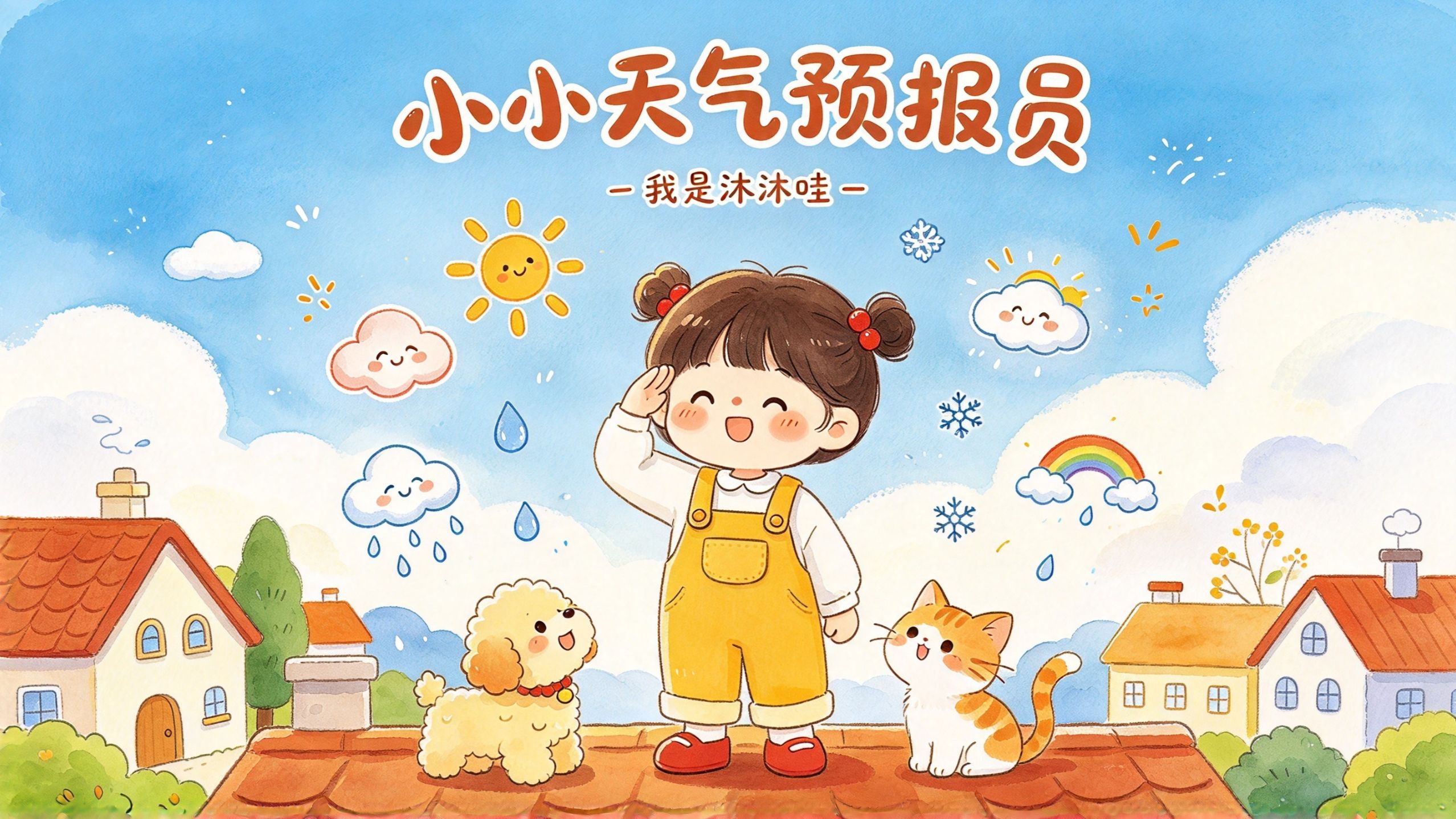 【原创儿歌×手绘绘本】小小天气预报员：一本会变脸的天气认知绘本 · 水彩动画