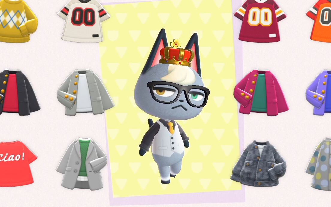 动物森友会杰克逛妹子衣柜续有酷帅男装