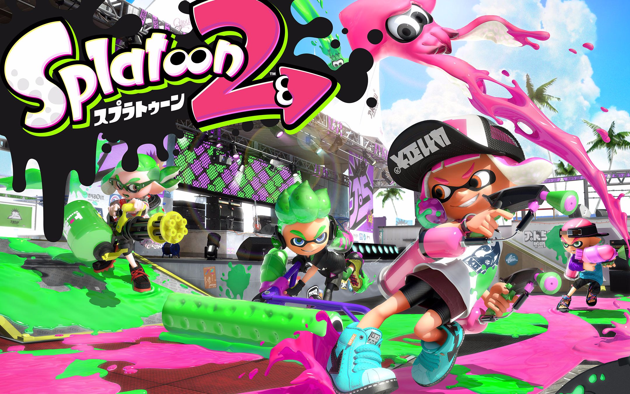 switch游戏 ns游戏 喷射战士2 夜前祭 实况演示试玩视频 第一场