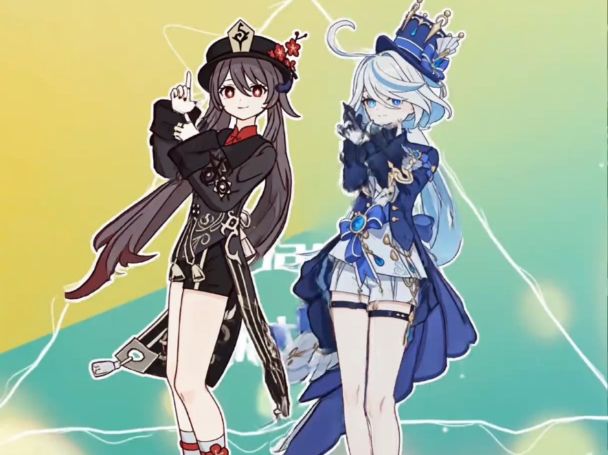 可爱的胡桃和芙芙