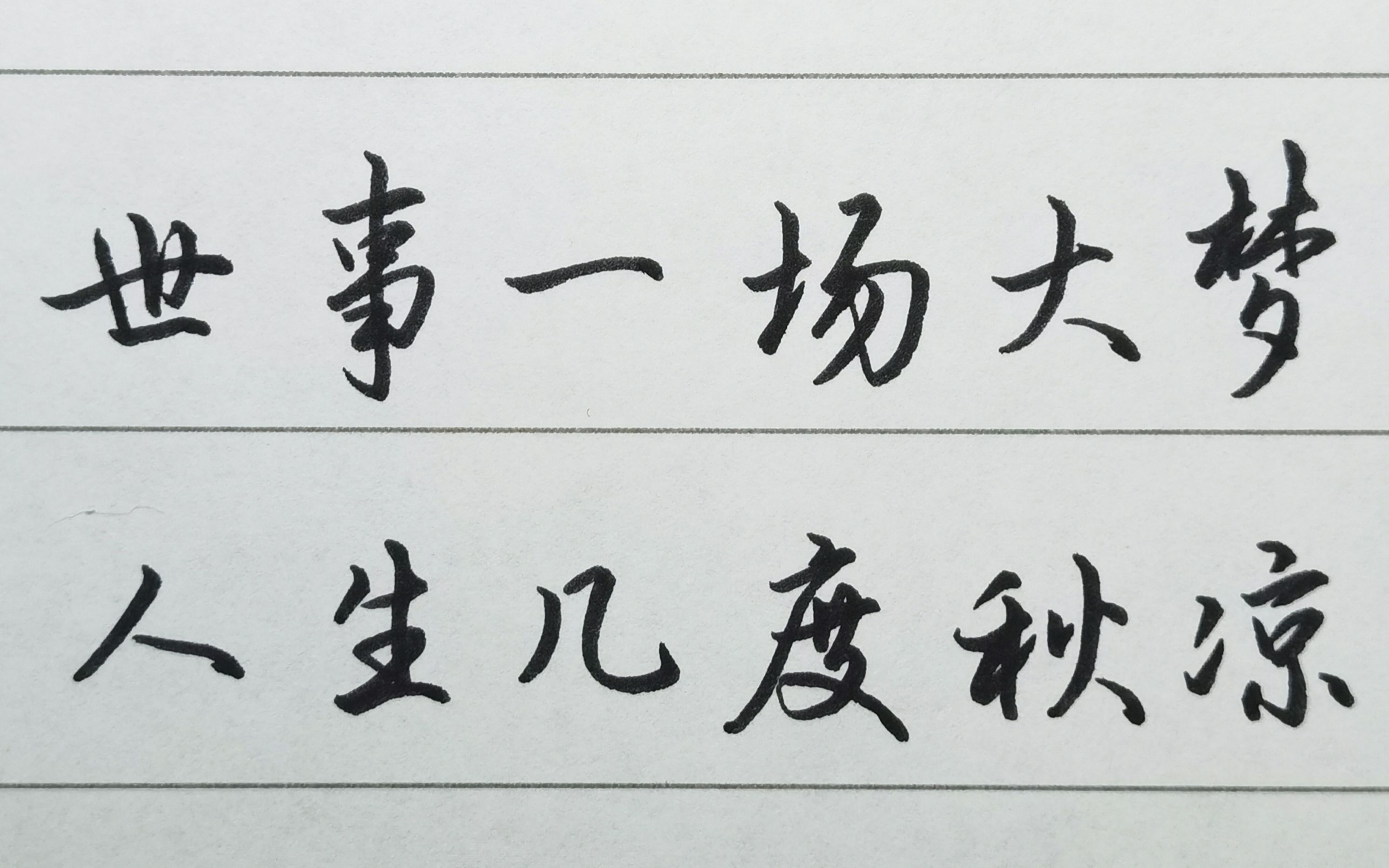 【手写】秀丽笔我太可了!世事一场大梦,人生几度秋凉
