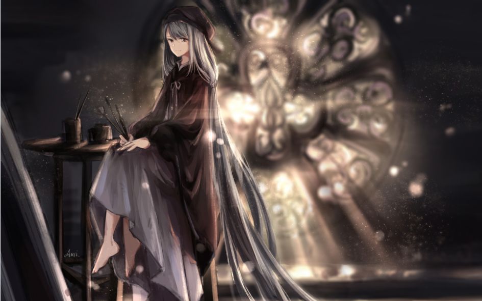 "黑暗之魂3绘画世界大小姐绘画过程(24倍速)