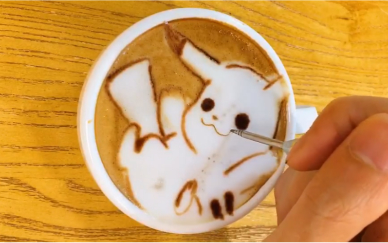 宝可梦系列咖啡拉花丨皮卡丘pika~_哔哩哔哩 (゜-゜)つロ 干杯~-bili
