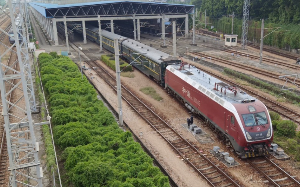 [广深铁路] 南局南段hxd1d 0585牵引z148(深圳东→郑州)车底出库