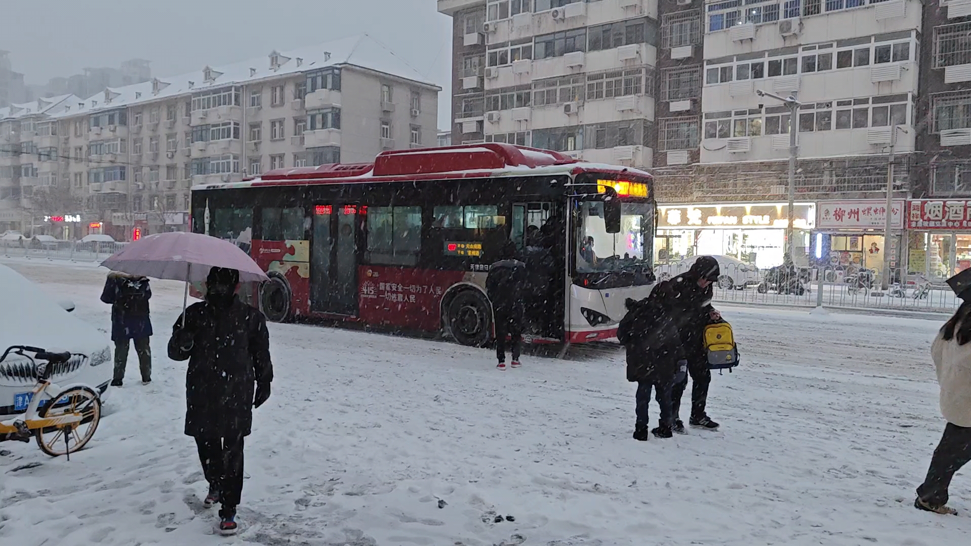 (雪中限定版)【天津公交】907路 出入王串场六号路站