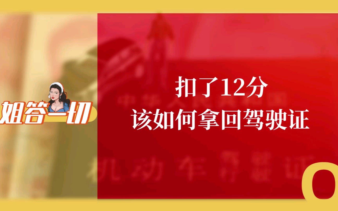 驾照扣了12分,拿回驾驶证的流程你知道吗?哔哩哔哩bilibili