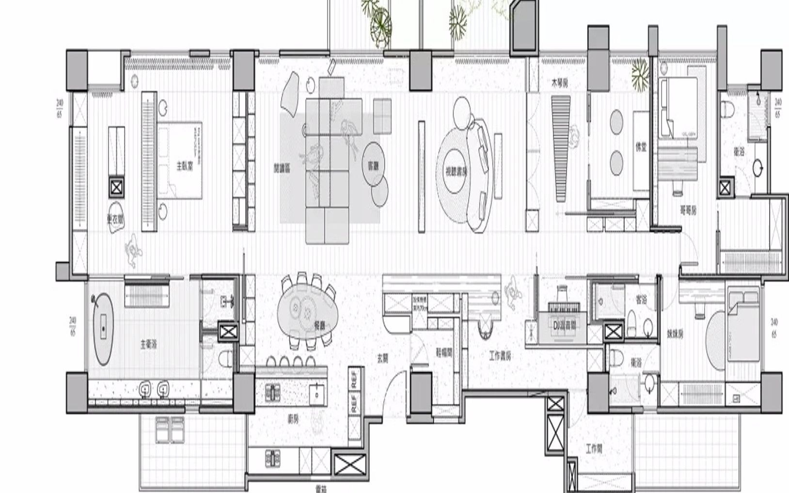 唐忠汉作品120平需要 #平层案例 唐忠汉:300㎡现代时尚大平层 #知末