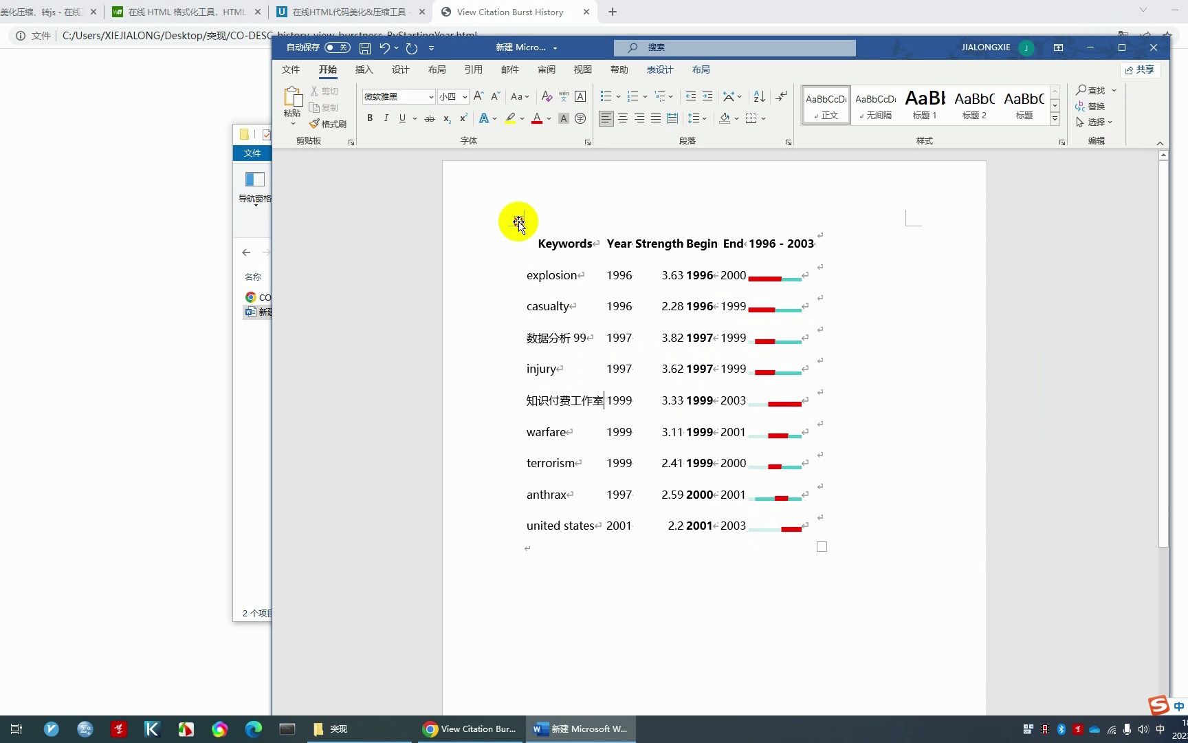CiteSpace导出突现词修改哔哩哔哩bilibili