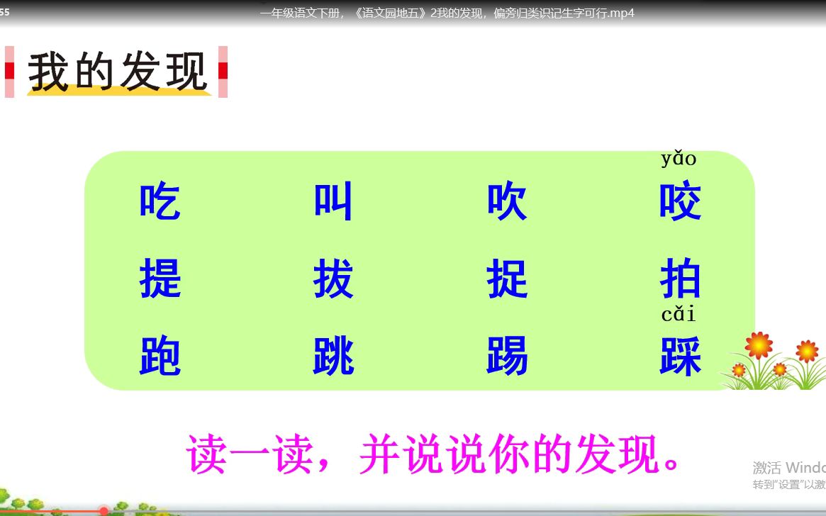 [图]一年级语文下册，《语文园地五》2我的发现，偏旁归类识记生字可行