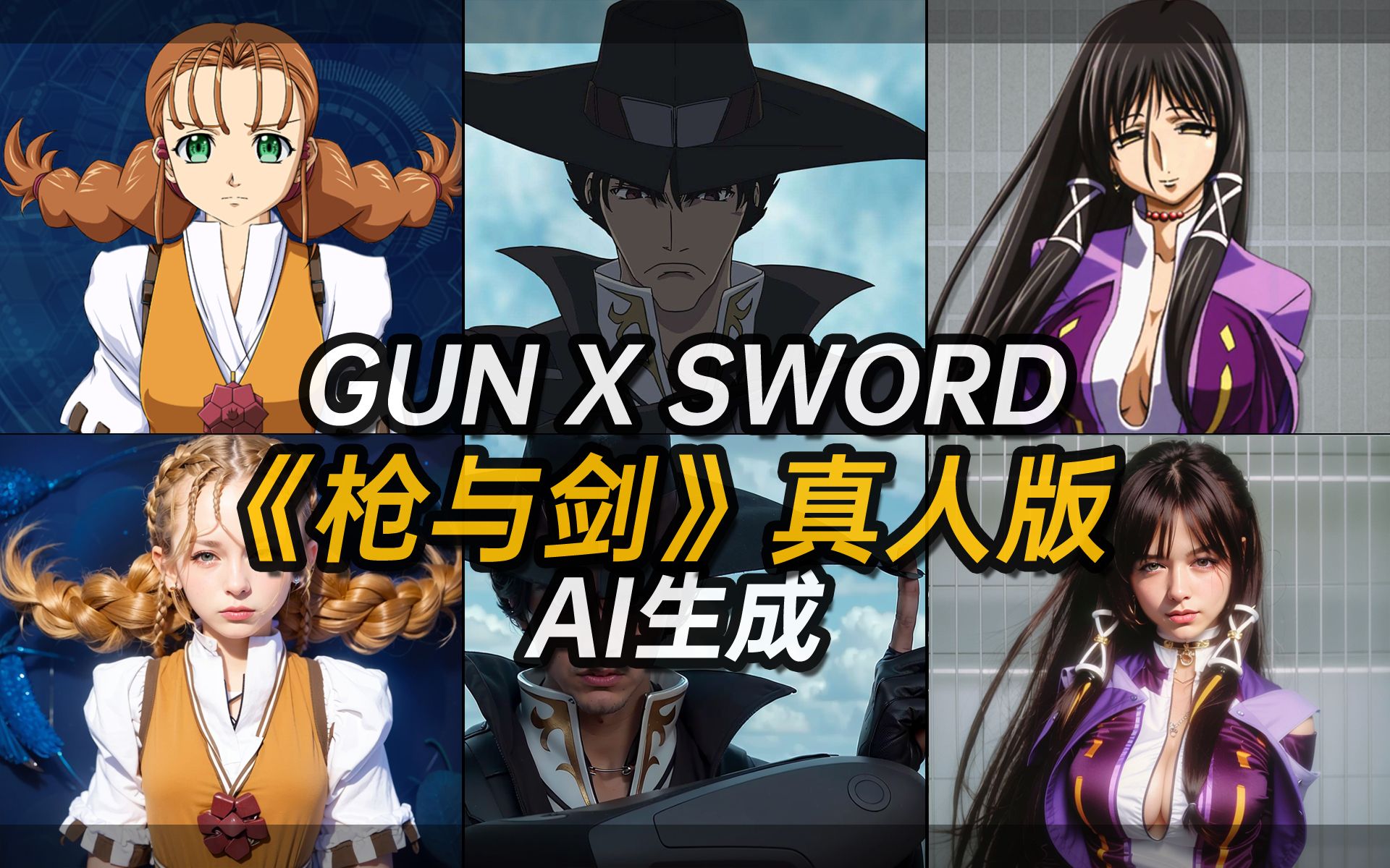 《枪与剑》真人版【AI生成]枪心剑刃【GUN X SWORD real person Made by AI ガン*ソード 実写版】哔哩哔哩bilibili