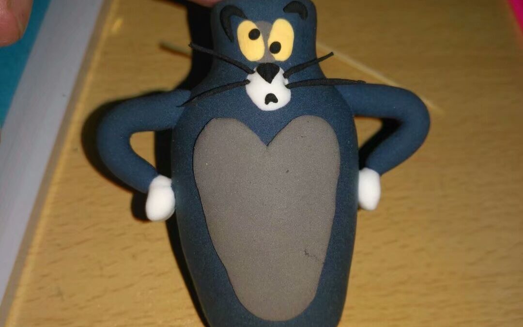 自制沙雕汤姆猫(超轻黏土)教程_哔哩哔哩 (゜-゜)つロ 干杯~-bilibili