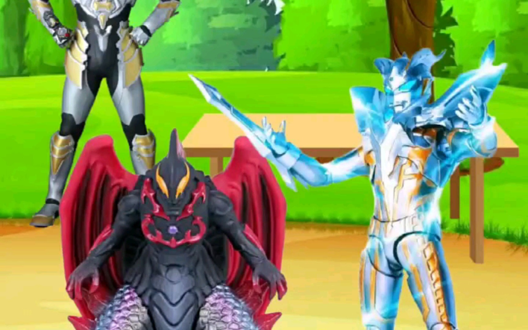 贝利亚跟怪兽融合了,赛罗进化成了闪耀星态