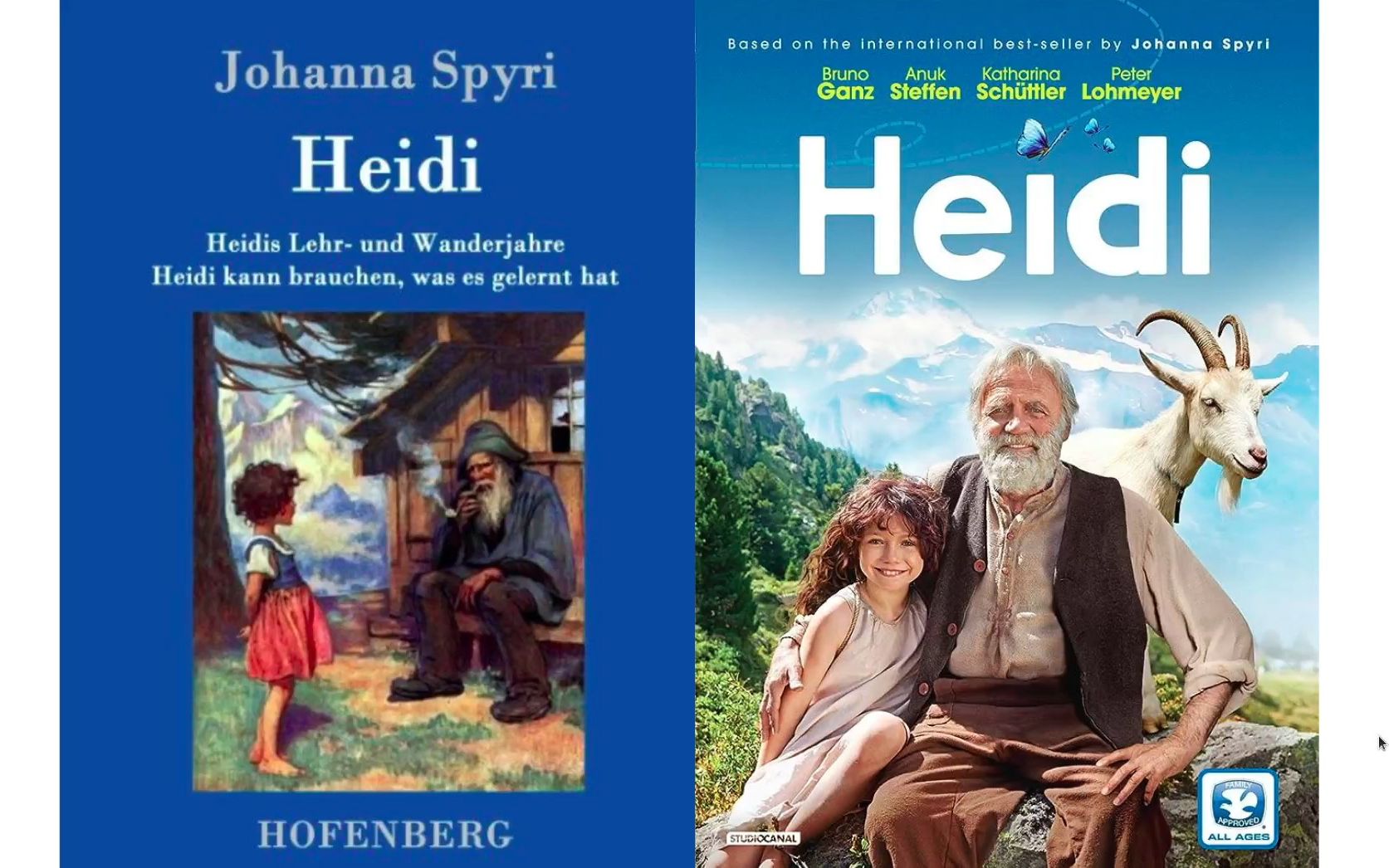 [图]欧元读德语书10-Heidi《海蒂》阿尔卑斯少女暖心感化厌世老人，风靡全球畅销百年