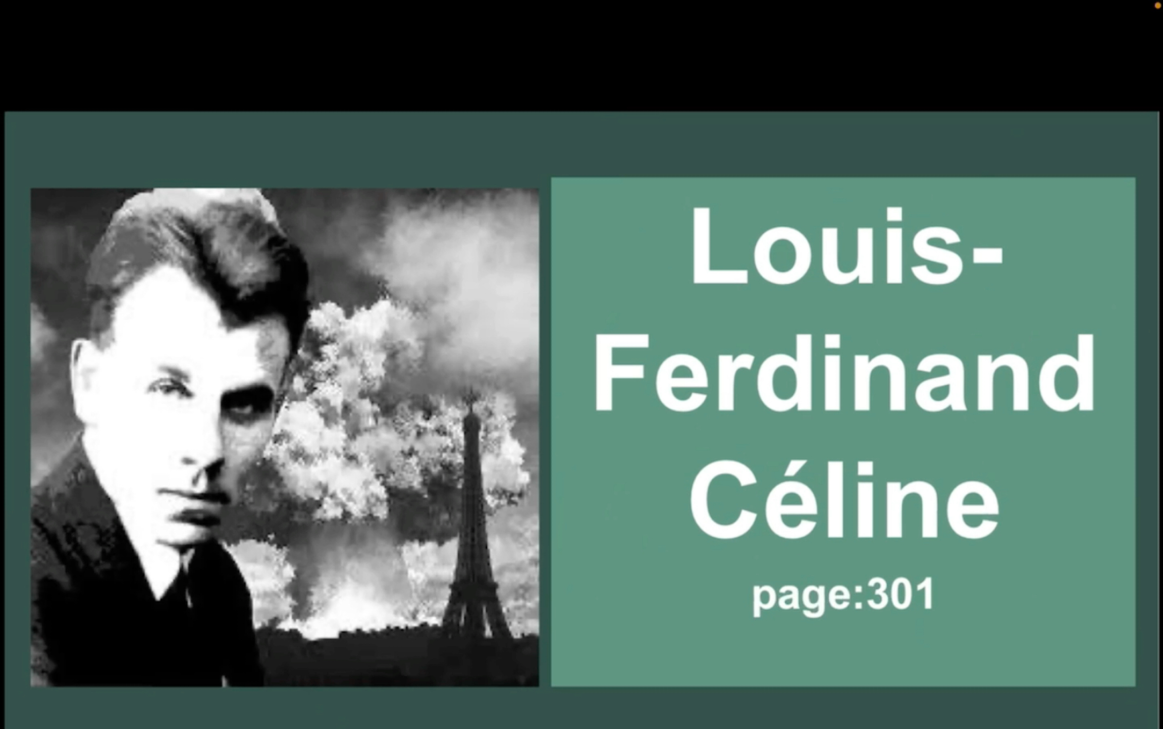 [图]【Louis-Ferdinand Céline 路易-费尔迪南,塞利纳】真正的摆烂大王 悲观主义、虚无主义，对人类价值的质疑（19）法国文学简明教程20世纪